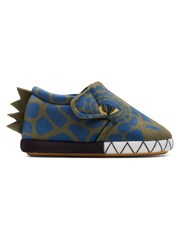 Clarks Green F Fit Dino Fluffy Snug Toddler Slippers - Image 1 of 7