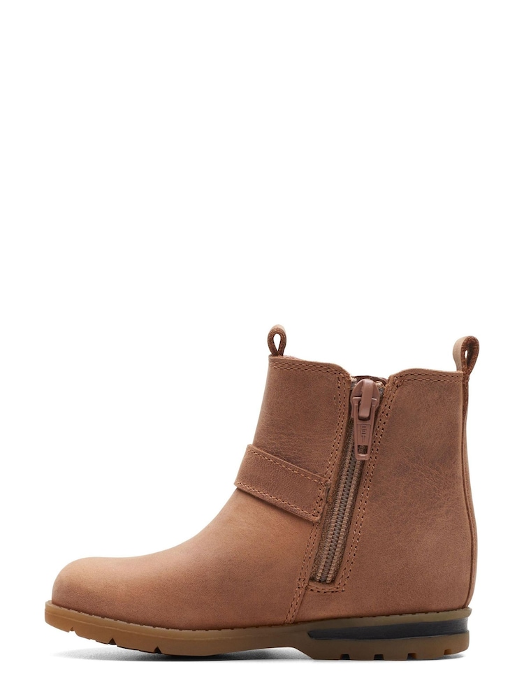 Clarks Brown F fit Dabi Star Toddler Boots - Image 2 of 7