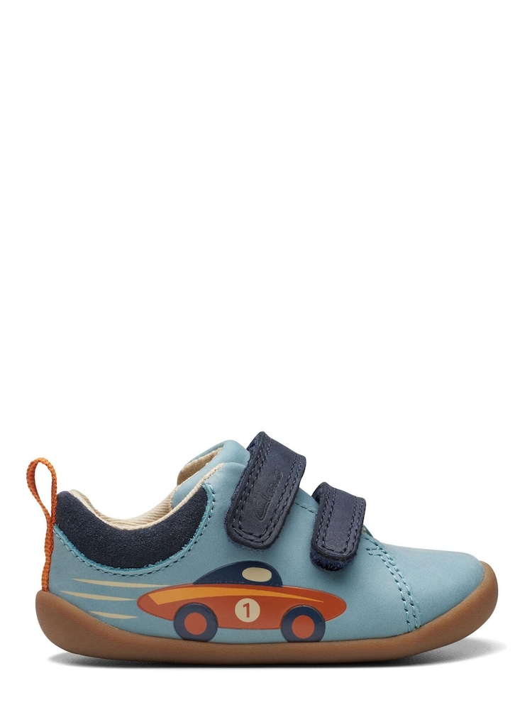 Clarks Blue Multi Fit Roamer Retro Toddler Shoes - Image 1 of 7