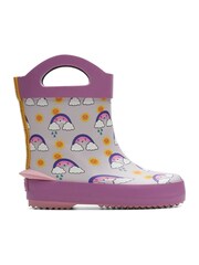 Clarks Purple G Fit Rainbow Toddler Wellies - Image 1 of 7