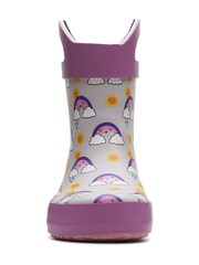 Clarks Purple G Fit Rainbow Toddler Wellies - Image 3 of 7