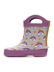 Clarks Purple G Fit Rainbow Toddler Wellies - Image 5 of 7