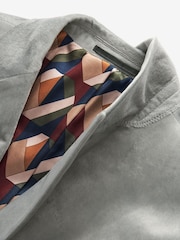 Light Grey Slim Velvet Blazer - Image 12 of 13