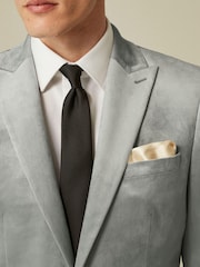 Light Grey Slim Velvet Blazer - Image 6 of 13
