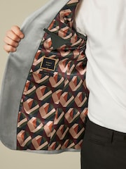 Light Grey Slim Velvet Blazer - Image 8 of 13