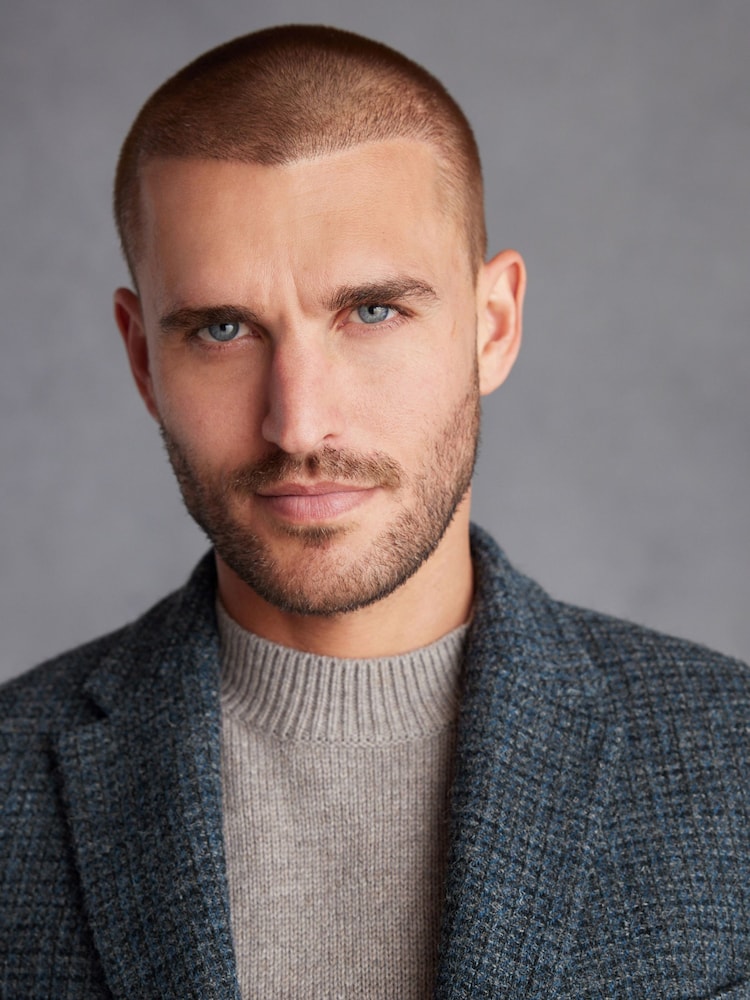 Navy Blue Signature Harris Tweed British Wool Blazer - Image 1 of 11