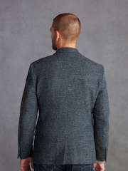 Navy Blue Signature Harris Tweed British Wool Blazer - Image 3 of 11