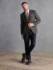Dark Grey Check Signature Harris Tweed British Wool Blazer - Image 2 of 11