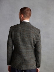 Dark Grey Check Signature Harris Tweed British Wool Blazer - Image 3 of 11