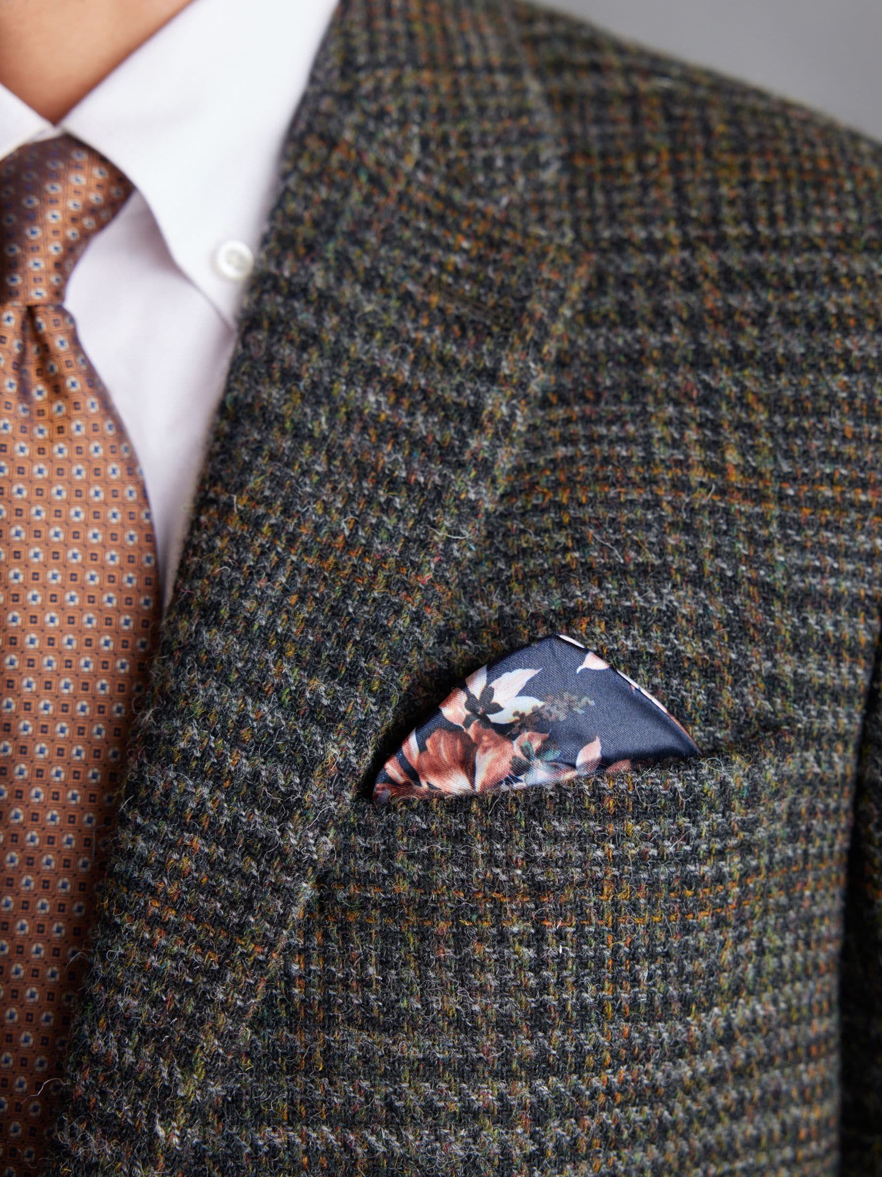 Buy Dark Grey Check Signature Harris Tweed British Wool Blazer from Next Luxembourg