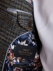 Dark Grey Check Signature Harris Tweed British Wool Blazer - Image 5 of 11