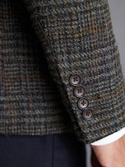 Dark Grey Check Signature Harris Tweed British Wool Blazer - Image 6 of 11