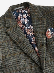 Dark Grey Check Signature Harris Tweed British Wool Blazer - Image 8 of 11