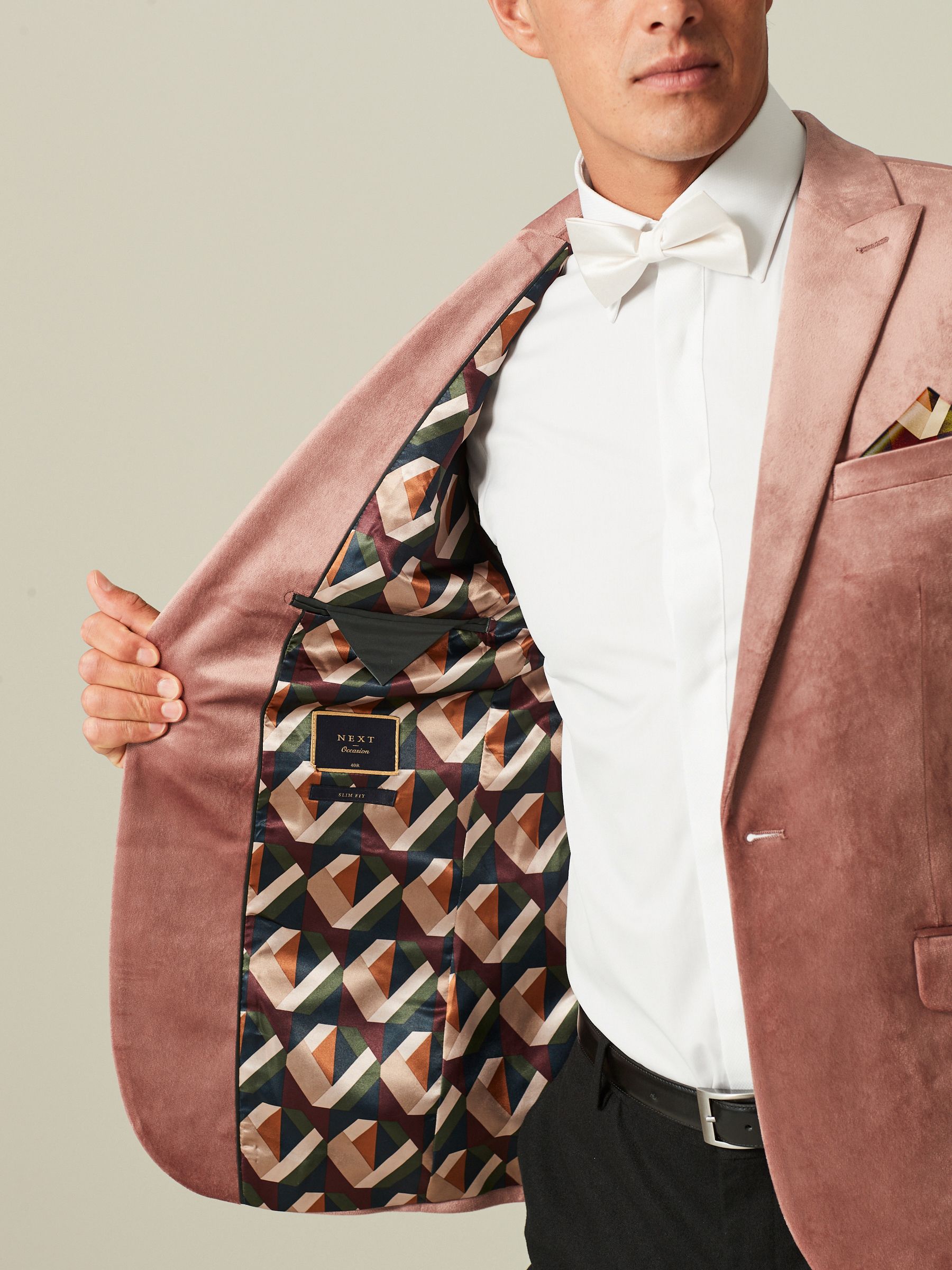 Buy Pink Slim Velvet Blazer from Next Luxembourg