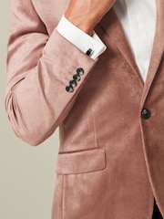 Pink Slim Velvet Blazer - Image 6 of 11