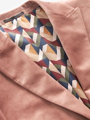 Pink Slim Velvet Blazer - Image 8 of 11