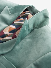 Mint Green Slim Velvet Blazer - Image 10 of 11