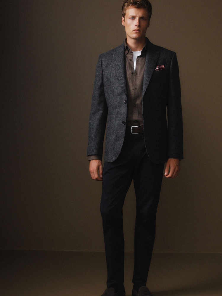 modra - Karirast blazer Iz volne Signature Moons British - Slika 2 iz 13