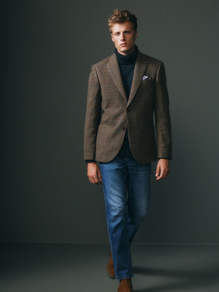 rjava - Karirast blazer Iz volne Signature Moons British - Slika 2 iz 15