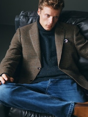 rjava - Karirast blazer Iz volne Signature Moons British - Slika 3 iz 15