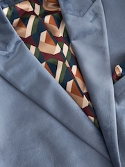 Blue Slim Velvet Blazer - Image 7 of 10