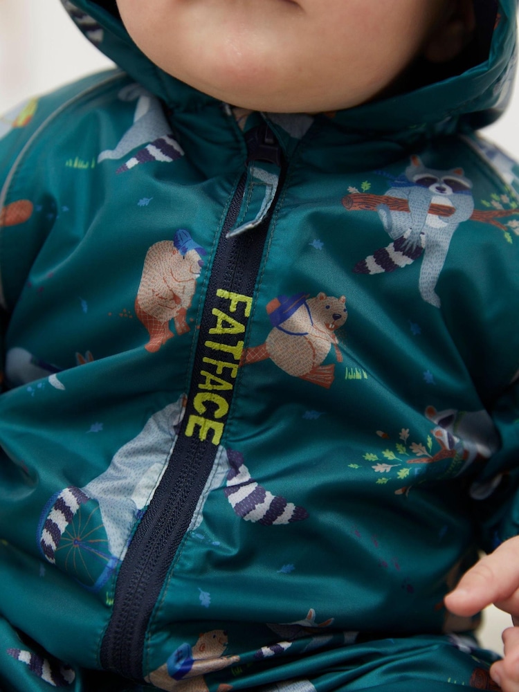 FatFace Green Baby Puddlesuit - Image 11 of 11