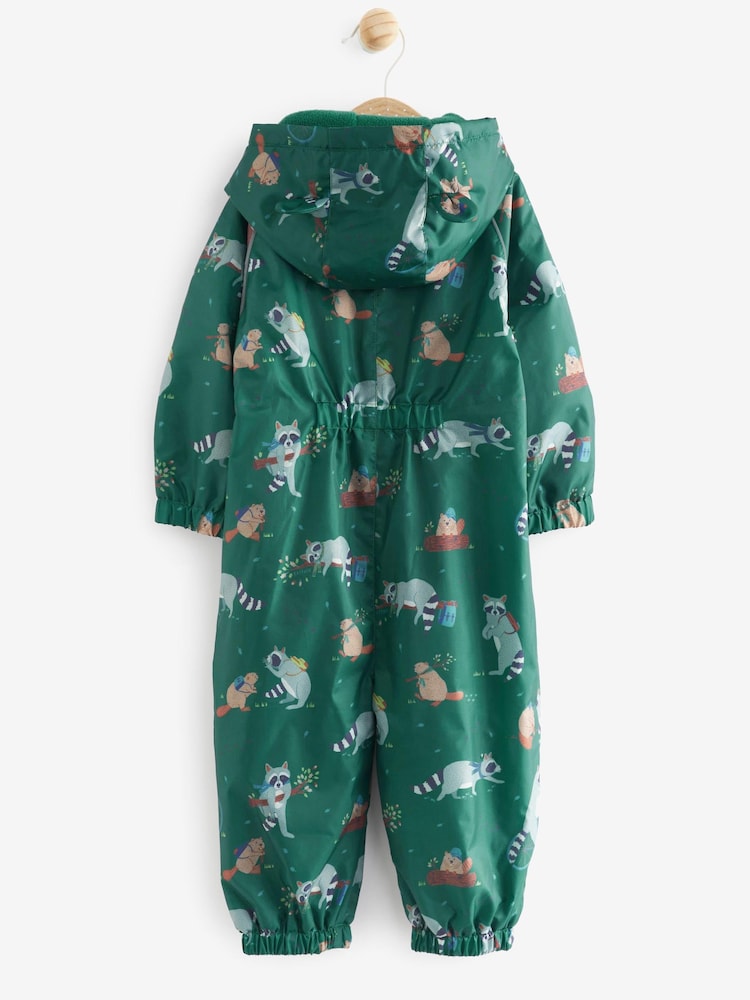 FatFace Green Baby Puddlesuit - Image 2 of 11 FatFace Green Baby Puddlesuit - Image 2 of 11