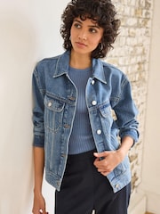 Mid Blue Denim Soft Denim TENCEL™ Jacket - Image 1 of 6