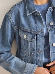 Mid Blue Denim Soft Denim TENCEL™ Jacket - Image 4 of 6