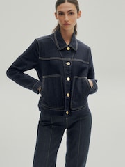 Rinse Blue Premium Denim Jacket - Image 1 of 11