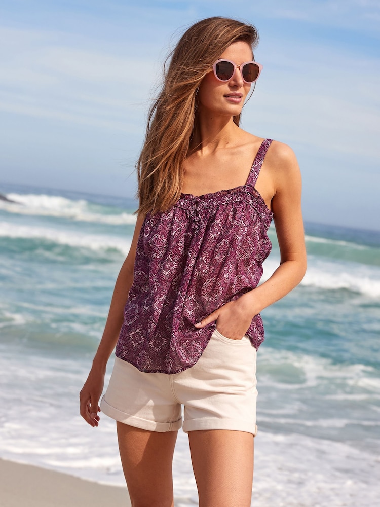 Purple Tile Sleeveless Cami Top - Image 1 of 6