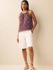 Violett mit Kachelmuster - Sommer-Camisole mit Schulterschürung - Bild 3 von 7