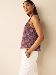 Violett mit Kachelmuster - Sommer-Camisole mit Schulterschürung - Bild 4 von 7