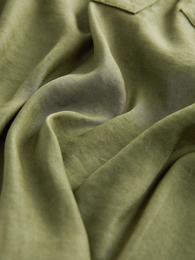 Khaki Green Utility Detail Sleeveless Top - Image 6 of 6