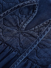 Denim Dark Blue Quilted Smock Blouse - Image 7 of 7