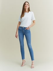 Mittelblau - Skinny-Jeans mit niedrigem Bund - Bild 1 von 4