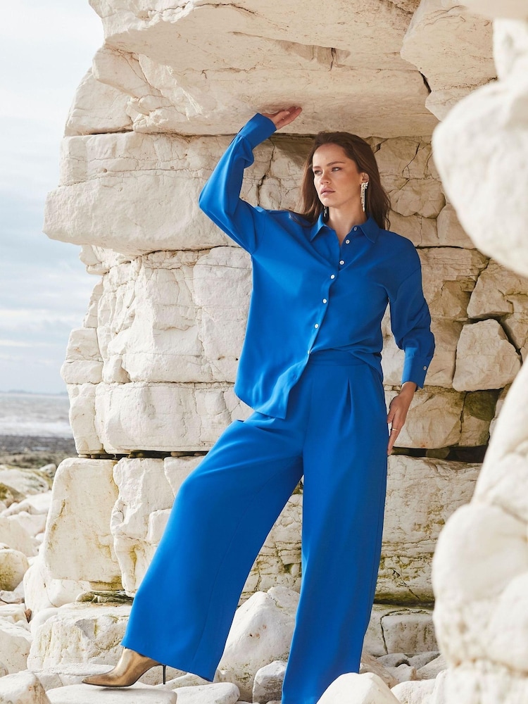 Another Sunday Wide Leg Co Ord Trouser With Elasticated Waist - Image 2 of 4
