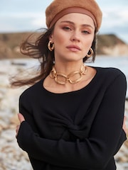 Another Sunday Green Knot Front Seam Detail Jumper - Image 2 of 6