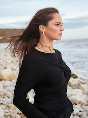 Another Sunday Green Knot Front Seam Detail Jumper - Image 3 of 6