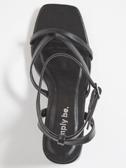 Simply Be Extra Wide Fit Tubular Assymetric Strappy Block Heel Black Sandals - Image 3 of 3