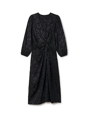 Another Sunday Jacquard Black Twist Midi Dress - Image 4 of 6