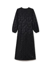 Another Sunday Jacquard Black Twist Midi Dress - Image 5 of 6