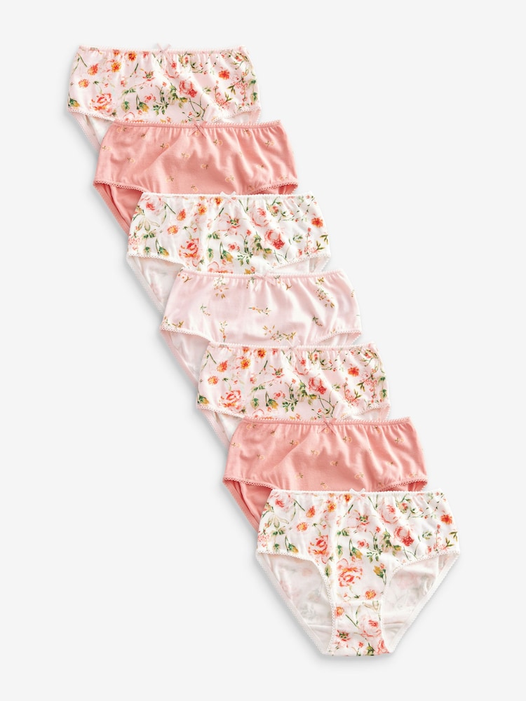 Pink Floral Briefs 7 Pack (1.5-16yrs) - Image 1 of 2
