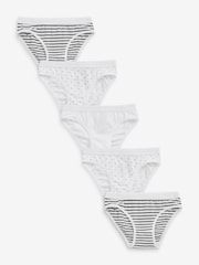 White/Black 5 Pack Bikini Briefs (5-16yrs) - Image 1 of 7
