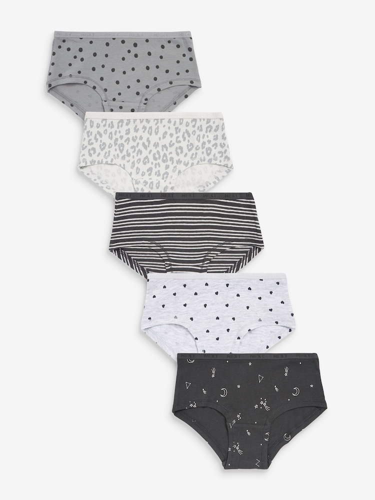 Grey Hearts Hipster Briefs 5 Pack (2-16yrs) - Image 1 of 8