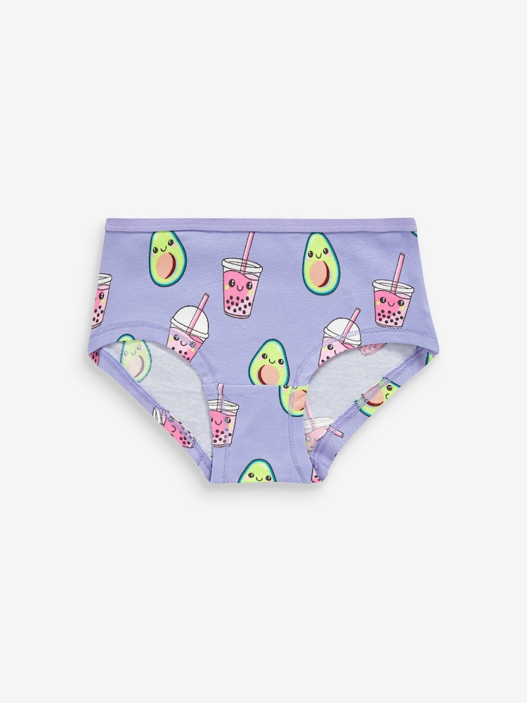 Pink/Grey Avocado Hipster Briefs 5 Pack (2-16yrs) - Image 2 of 8