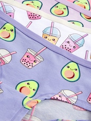 Pink/Grey Avocado Hipster Briefs 5 Pack (2-16yrs) - Image 8 of 8