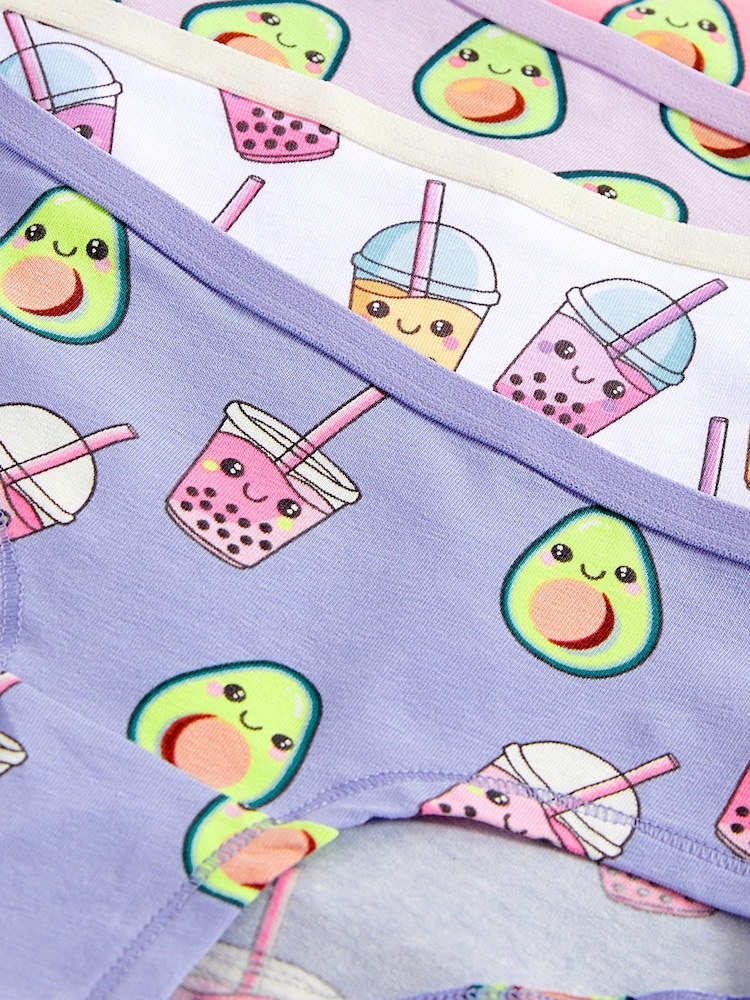 Pink/Grey Avocado Hipster Briefs 5 Pack (2-16yrs) - Image 8 of 8