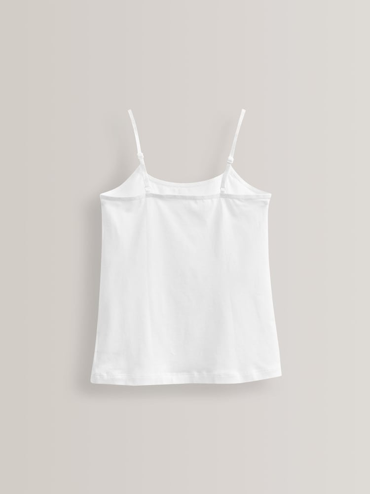 White 3 Pack Elastic Strappy Cami Vest (1.5-16yrs) - Image 1 of 2
