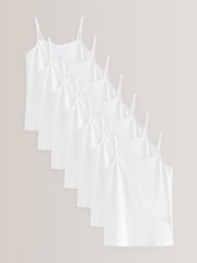 White Strappy Cami Vests 7 Pack (1.5-16yrs) - Image 1 of 2